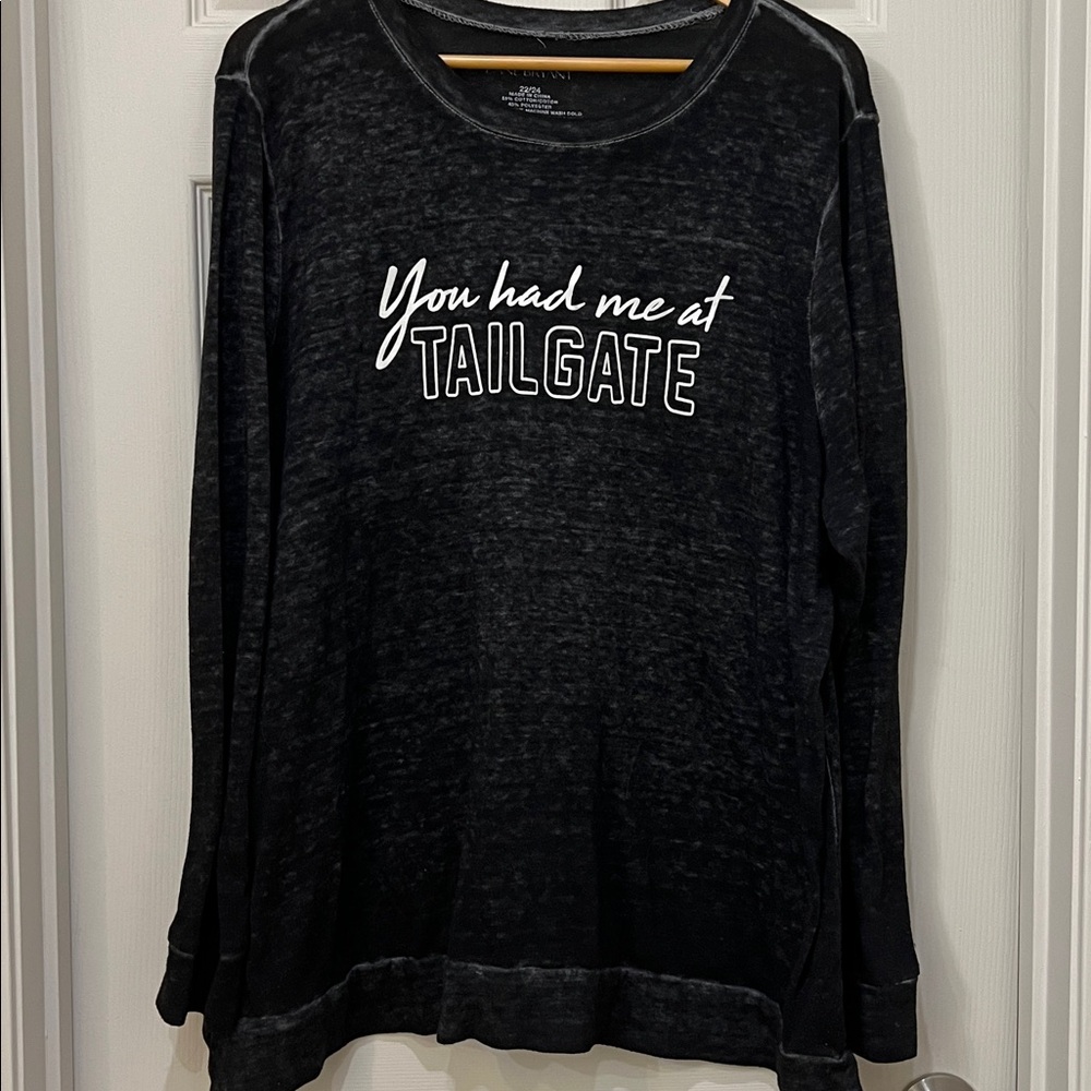 Lane Bryant Black Graphic Long Sleeve Thin sweatshirt
